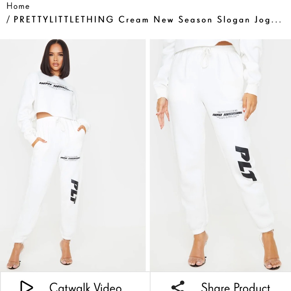 COPY - PLT CREAM NEW SEASON SLOGAN JOGGERS 🤍